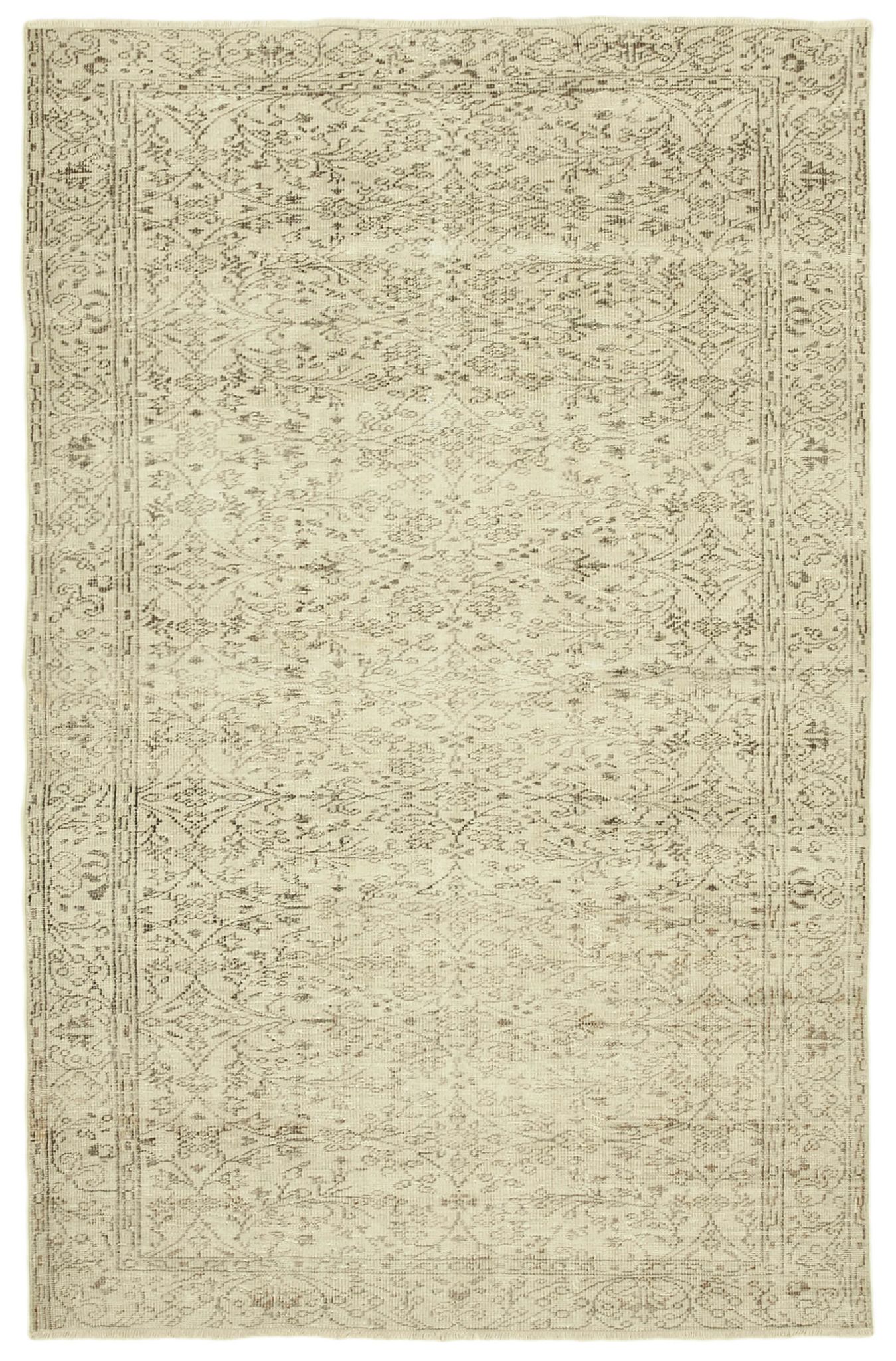 Handmade contemporary oriental beige carpet 190 cm x 295 cm