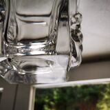 Square vase with crystal handles, circa 1960 Daum Nancy  France