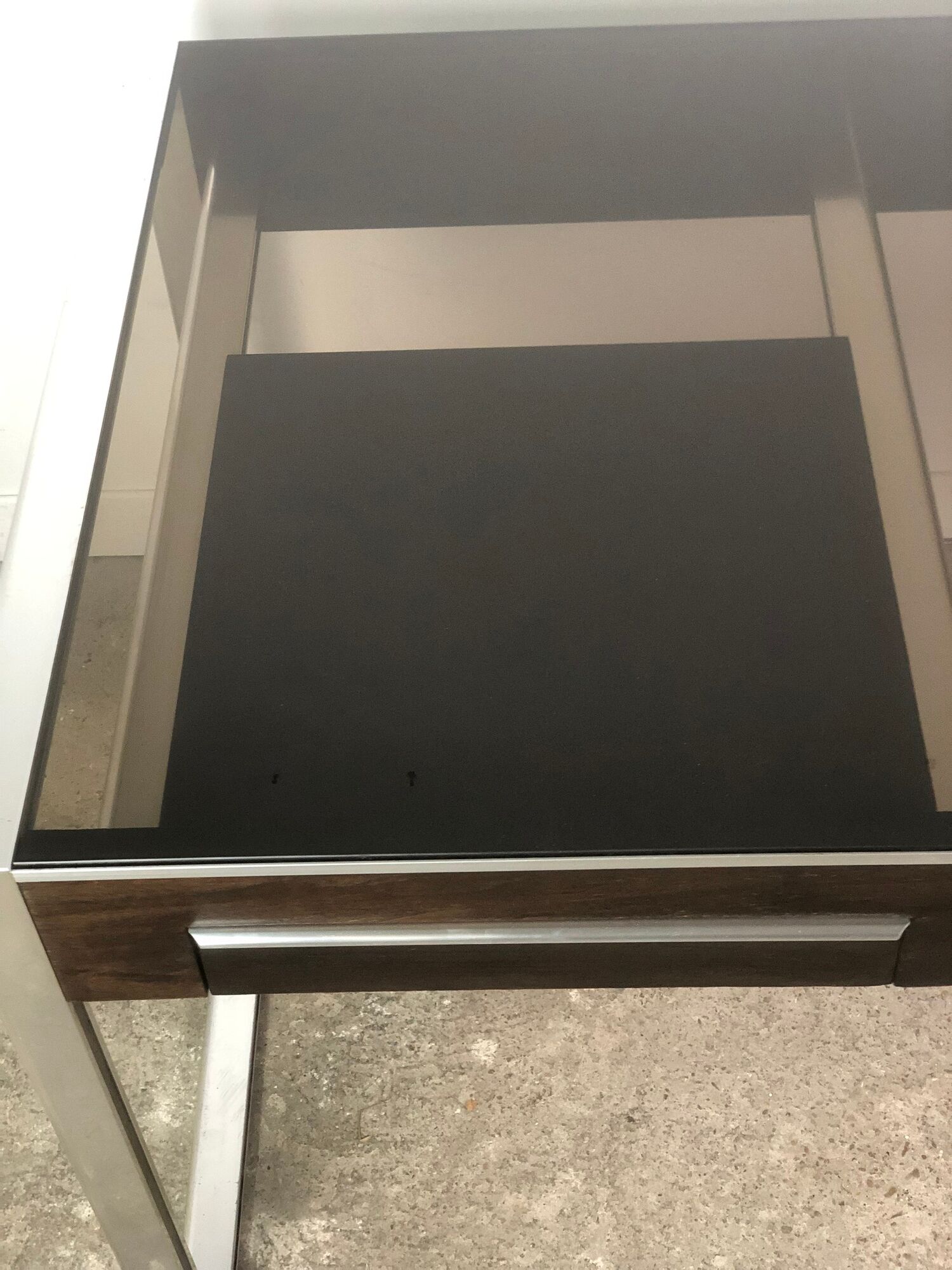 Metal and rosewood desk by Claude Gaillard for Ligne Roset 70'S