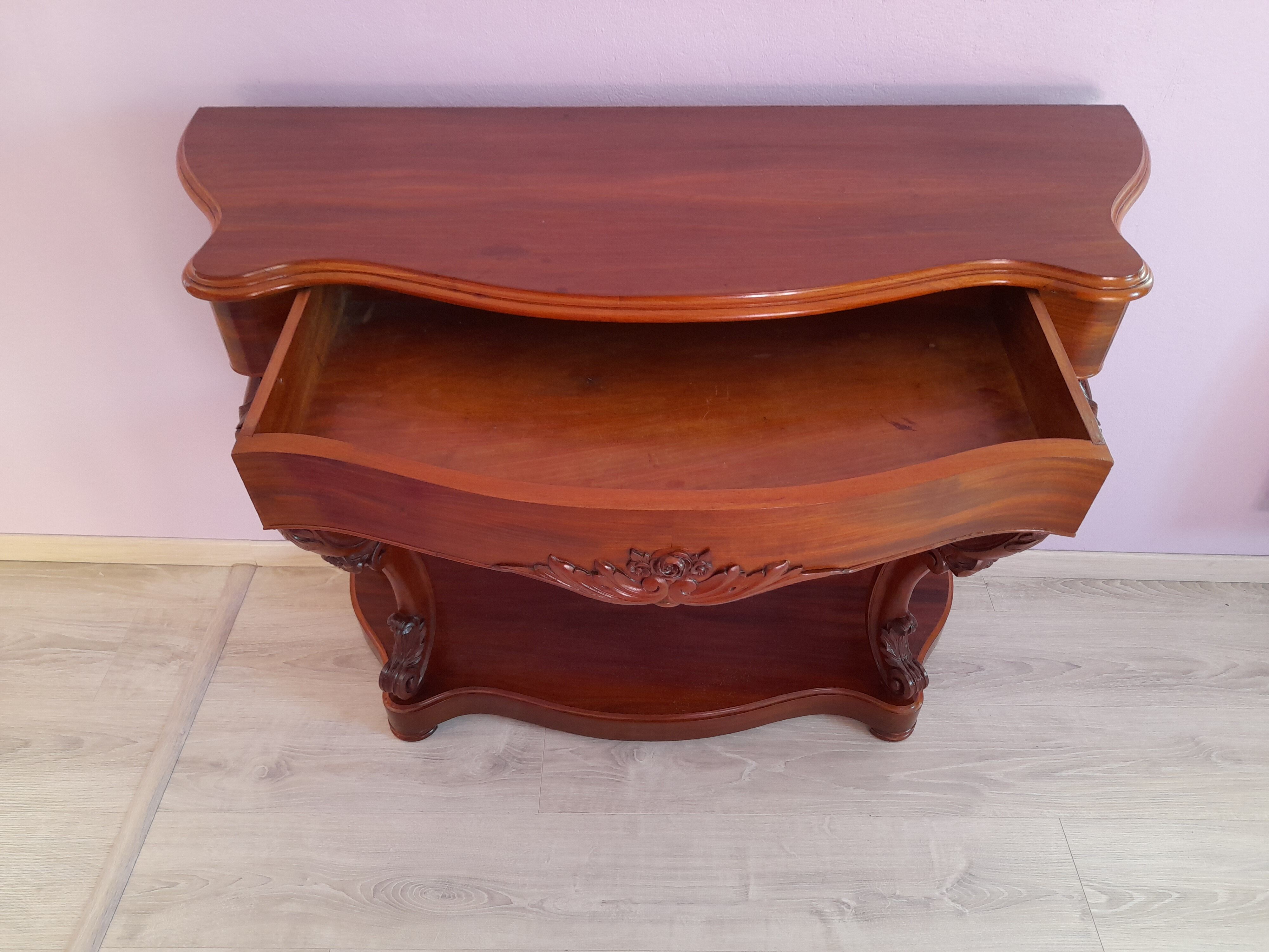 Serving console in mahogany style louis XV of Napoleon III period