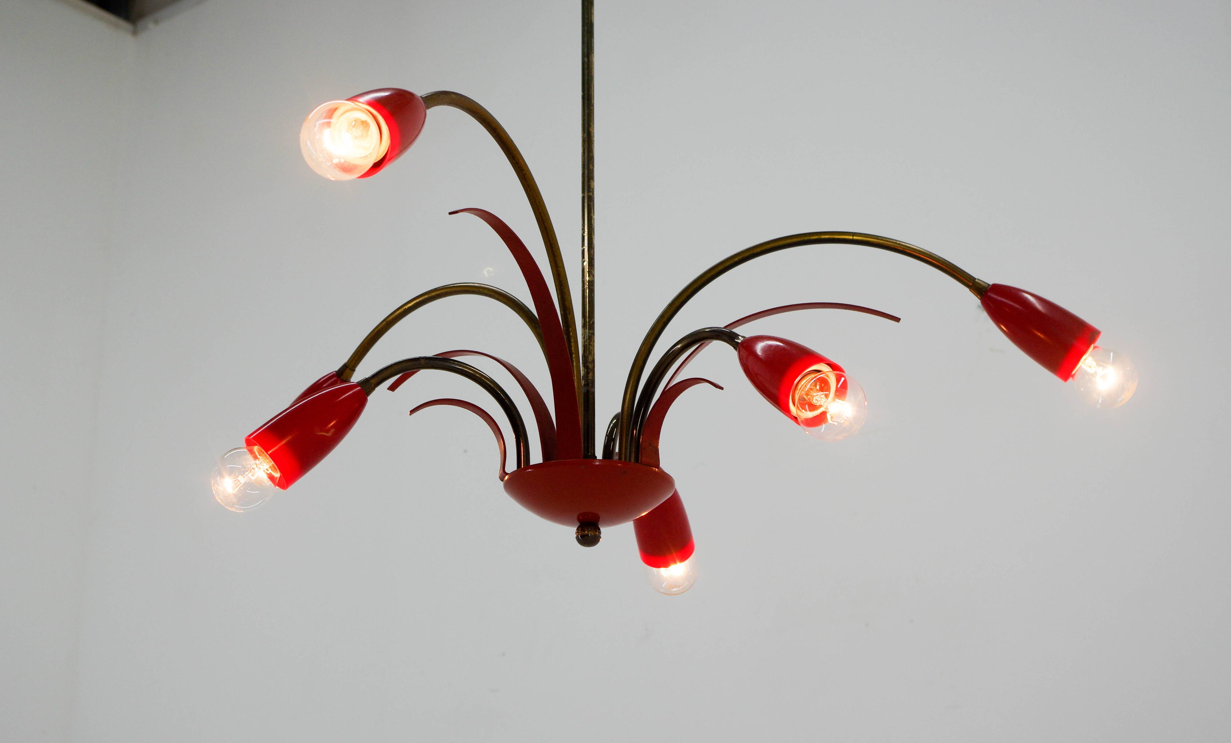 Sputnik design chandelier, Italy 1960s