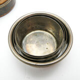 Timbale gobelet ancien pliant rétractable de voyage métal argenté en 4 parties