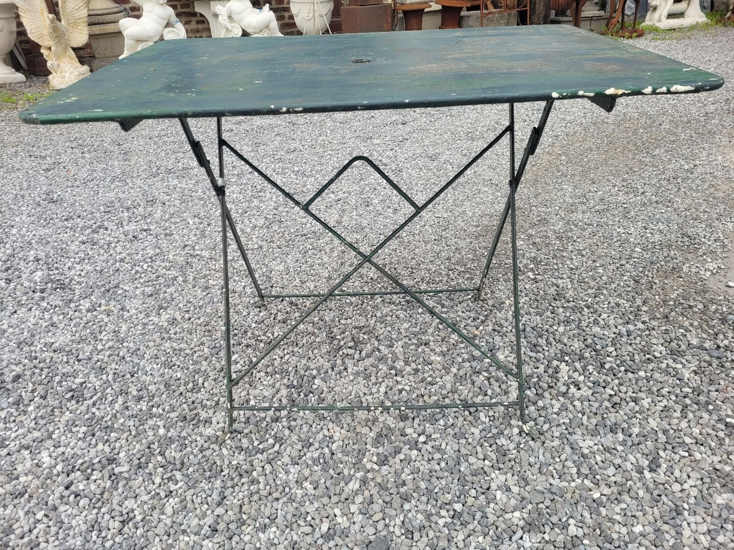 Old folding iron garden table