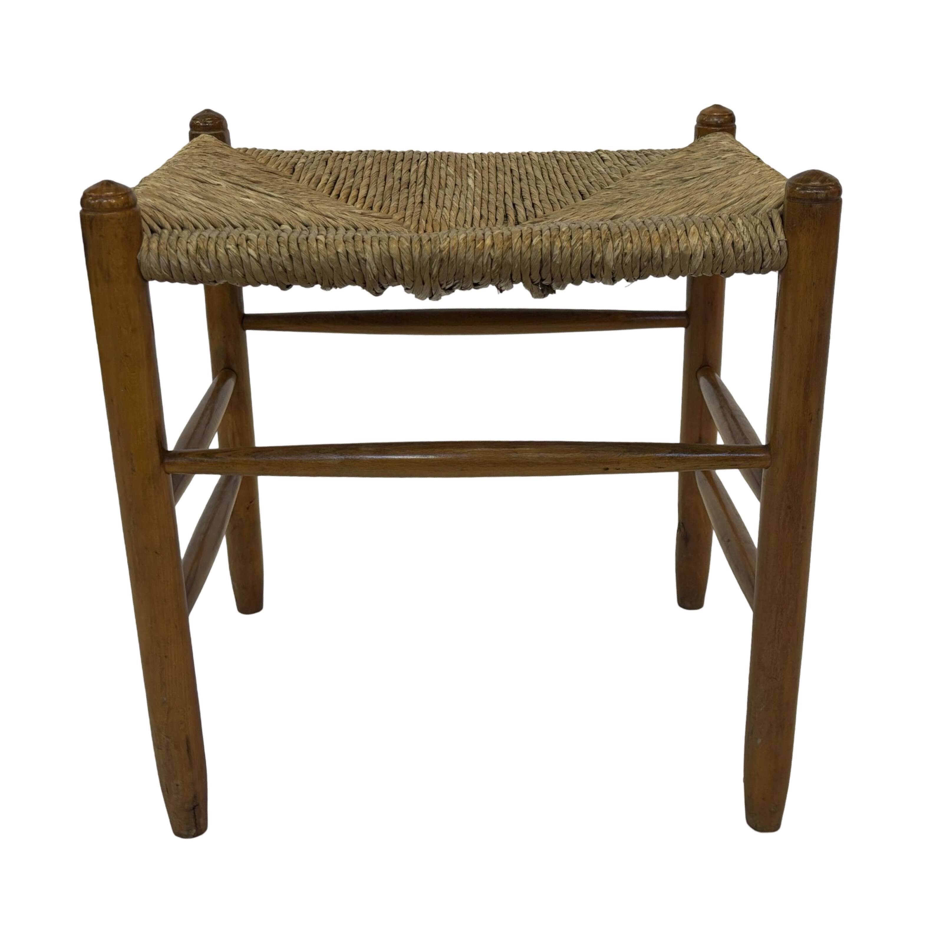 Vintage Stool Danish Papercord Rope Stool Mid Century Ottoman