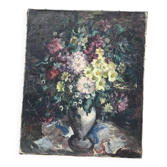 Oil on canvas flowers