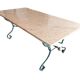 Table de jardin haut de gamme en granit Shivakashi et fer forgé Montségur