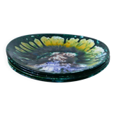 Set of 5 oval flat plates in ceramic from Morvan, 1970.