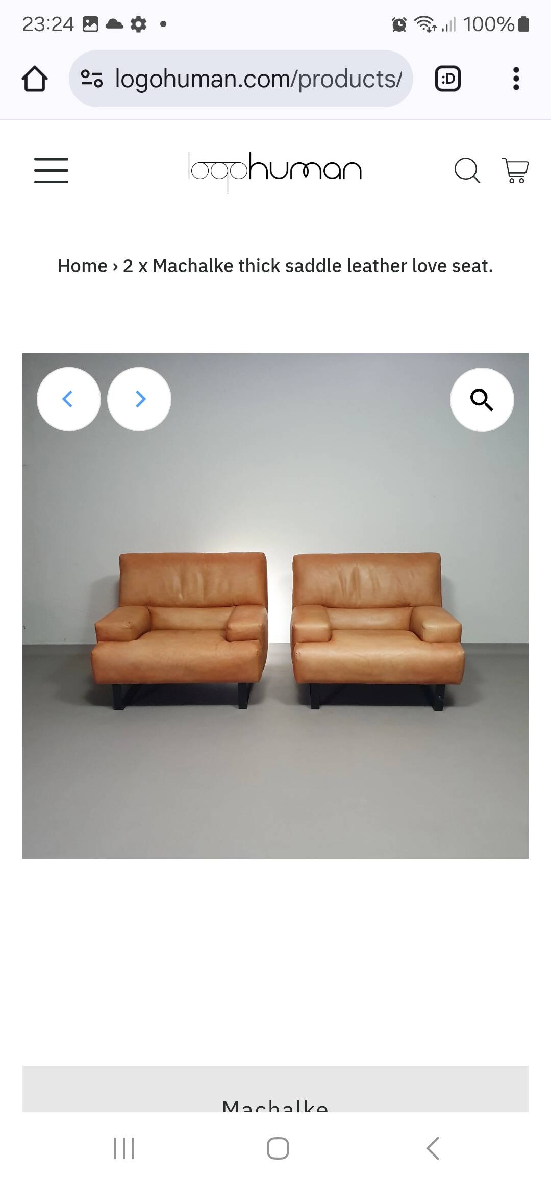 2 x Machalke lounge chair / thick leather