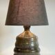 Vintage handmade stoneware geometric lamp