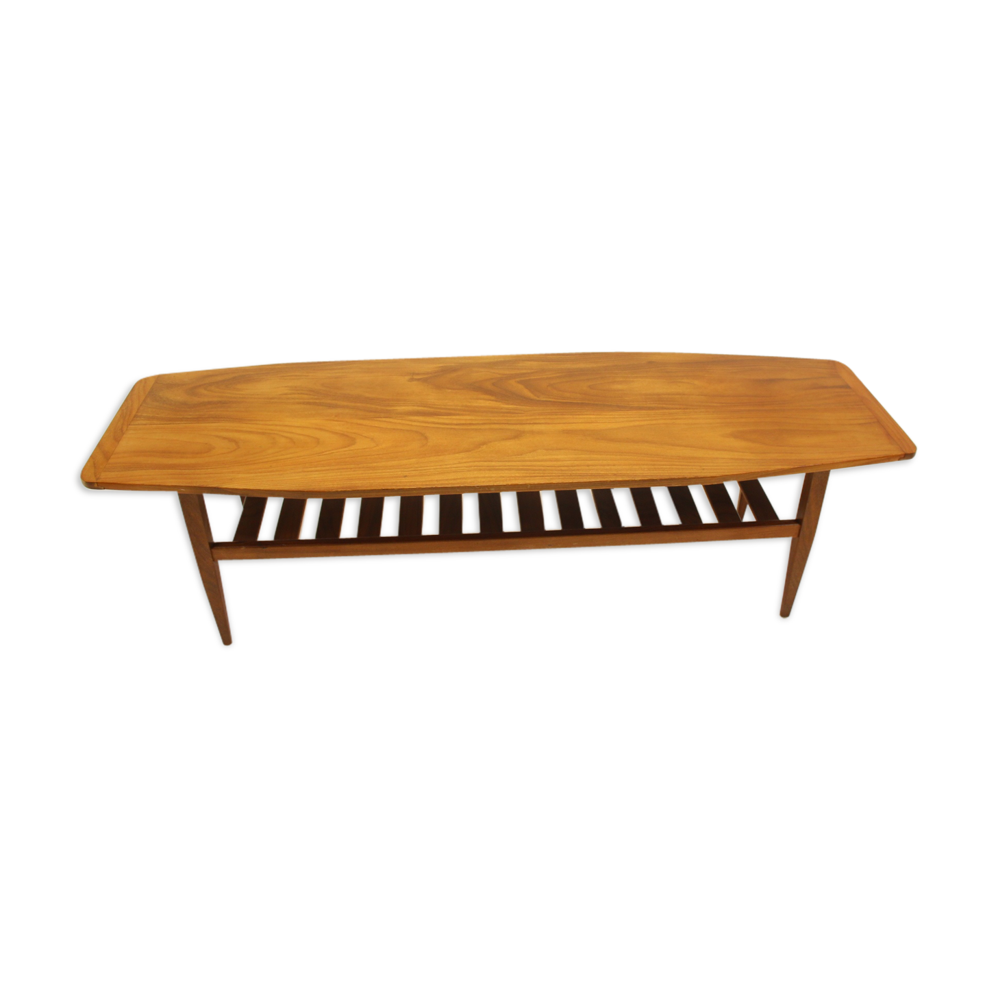 Teak coffee table with magazine rack