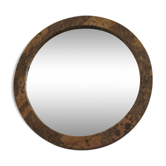 Round mirror in cork vintage 70  30x30xcm