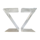 Paire de sellettes Z en plexi transparent