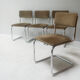 1970’s mid century glass 6 sided dining table with upholstered dining chairs