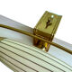 Applique art deco tete de lit, forme dirigeable, laiton opaline