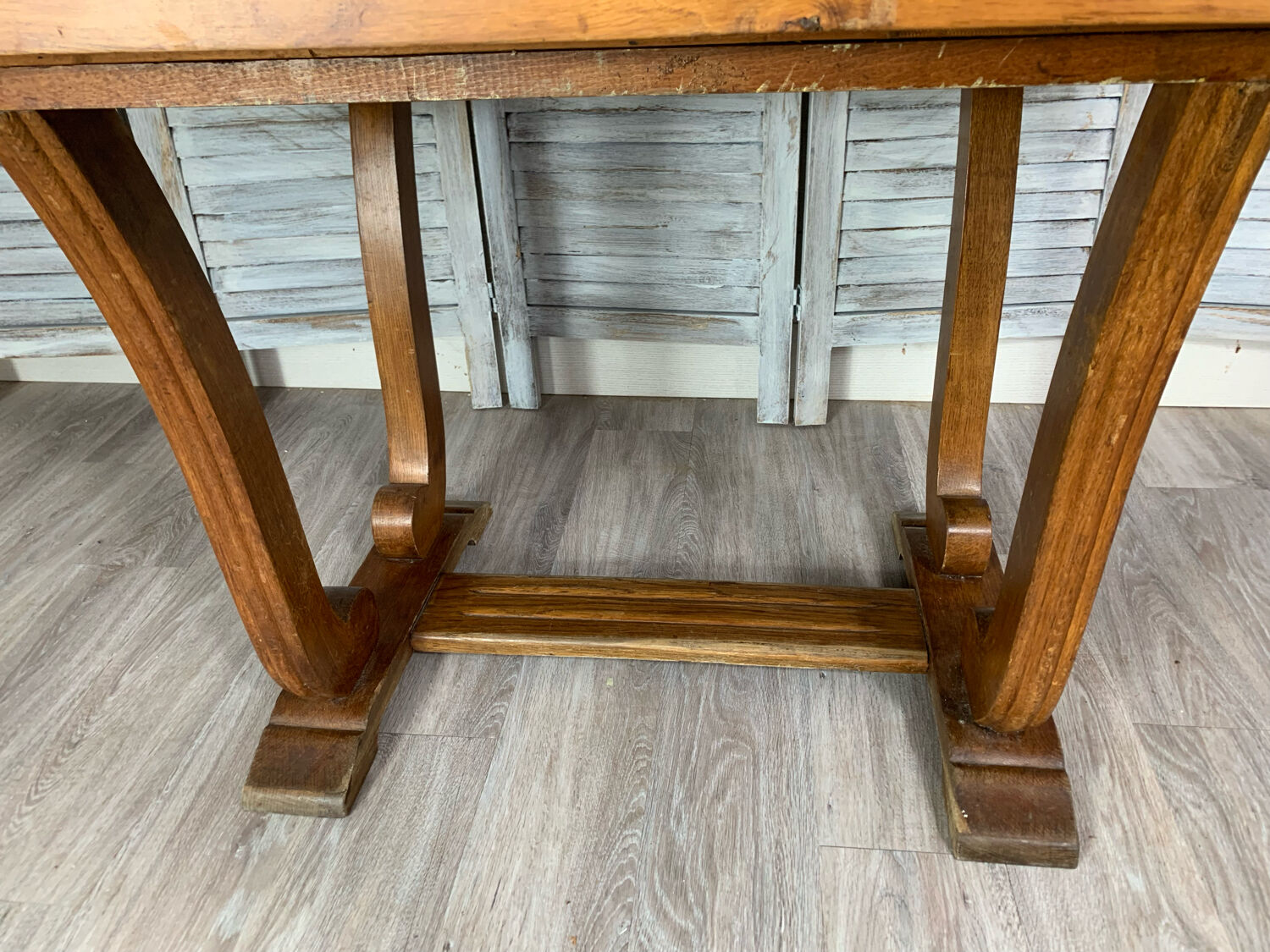 Table en chêne art déco avec rallonge 1920