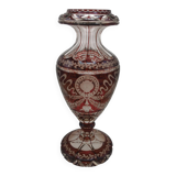 Vase à bulbe cristal rouge