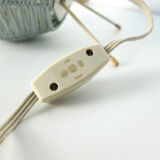 Mid-century tripod bedside lamp, raffia, Italy, 1950s