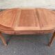 Table à manger ronde extensible décapé en bois massif brut chinois Ming 196