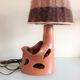 Ceramic lamp terracotta and lampshade wool 50/60