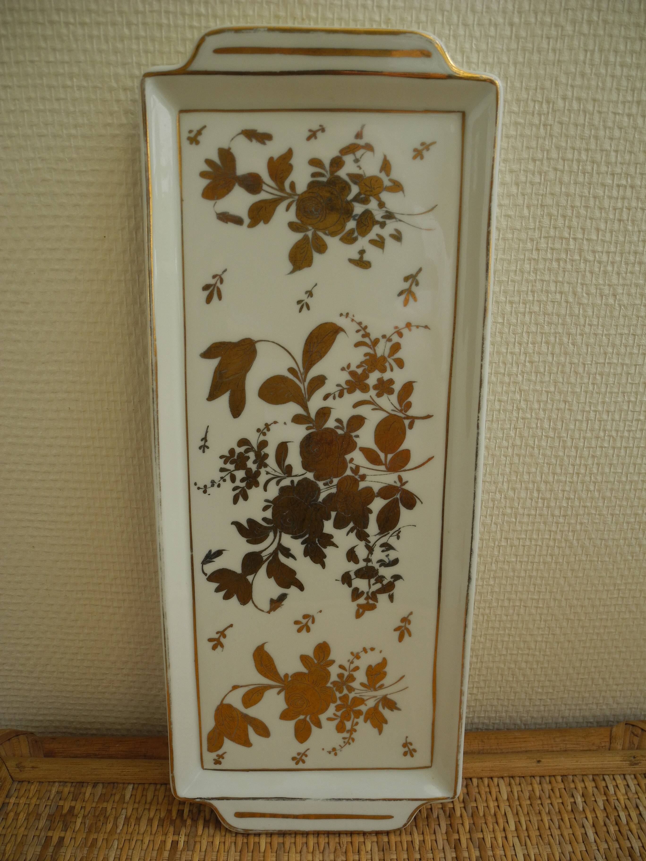 Antique earthenware cake dish gilt art table antique earthenware cake dish