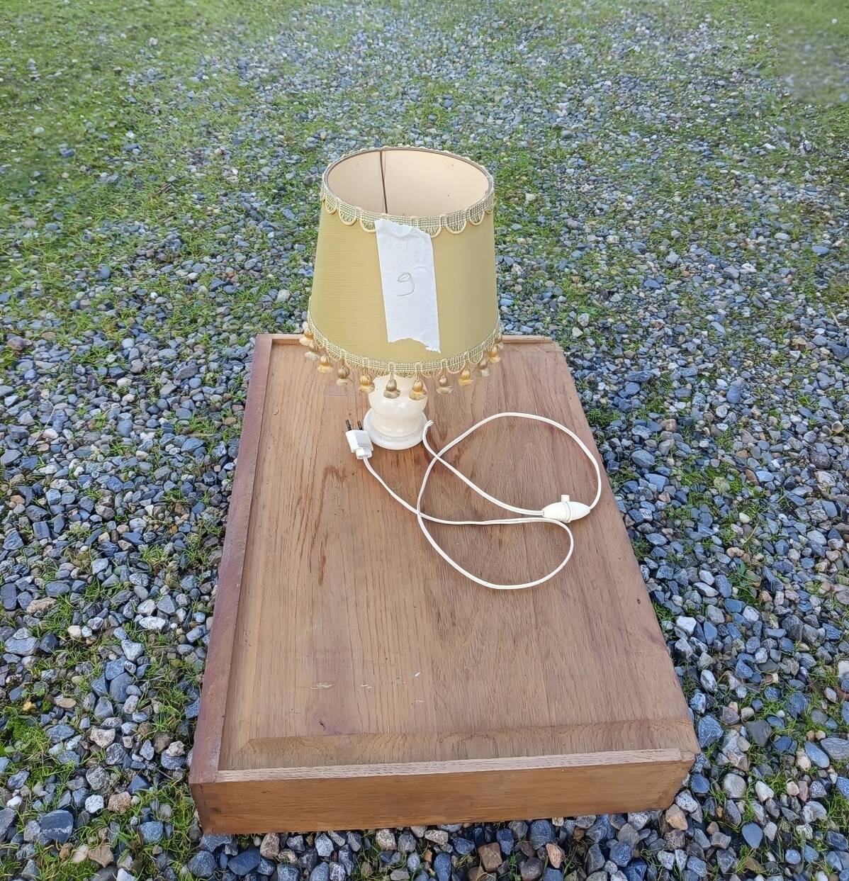 Lampe rétro années 60/70 en pierre – abat-jour