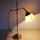 Brass and glass swan neck lamp