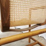 Vintage Wooden Cane Armchair by Branko Ursic: Mid-Century Lounge Chair