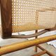 Vintage Wooden Cane Armchair by Branko Ursic: Mid-Century Lounge Chair