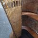 Vintage rattan and metal bar and its stools.