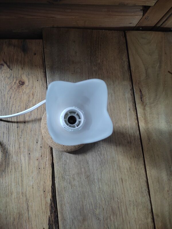 Bedside lamp base reconstituted stone tulip polished glass original