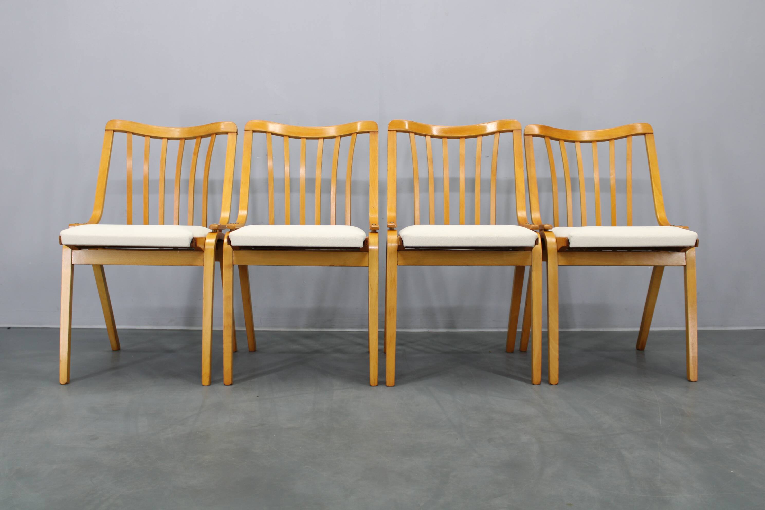 Set of four restored mid-century dining chairs by Jitona