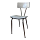 White and blue formica chair