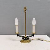 Very old Danish table lamp in brass and metal. 1930-1950s