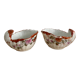 Pair of salerons shell Louis XV style porcelain of the nineteenth