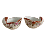 Paire de salerons coquille style Louis XV porcelaine du XIXeme