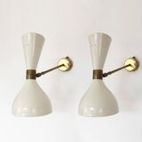 Pair of Italian designer wall lights from the 1950s