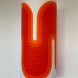 Orange opaline serpentine table lamp and vintage fabric