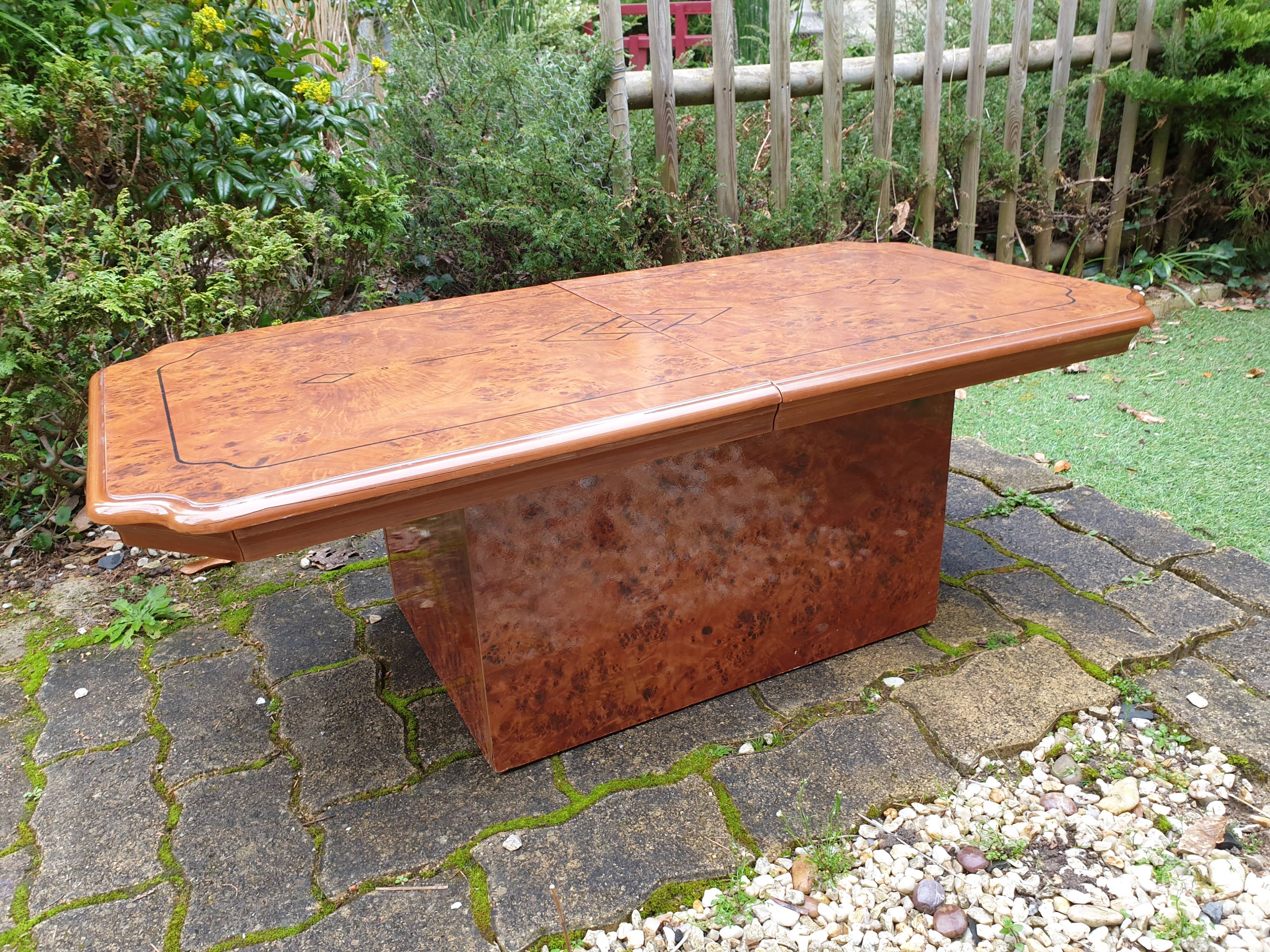 Elm burl cocktail coffee table