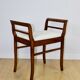 Stool seat white-cream velvet fabric oak Art Deco