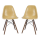 Paire (2) de chaises Herman Miller Vintage Eames DSW Side Shell couleur ocre clair