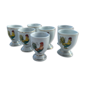 Coquetiers with rooster pattern