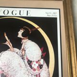 Illustration ancienne couverture du magazine Vogue sous cadre doré