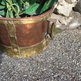 Old copper and brass pot cover 20th century