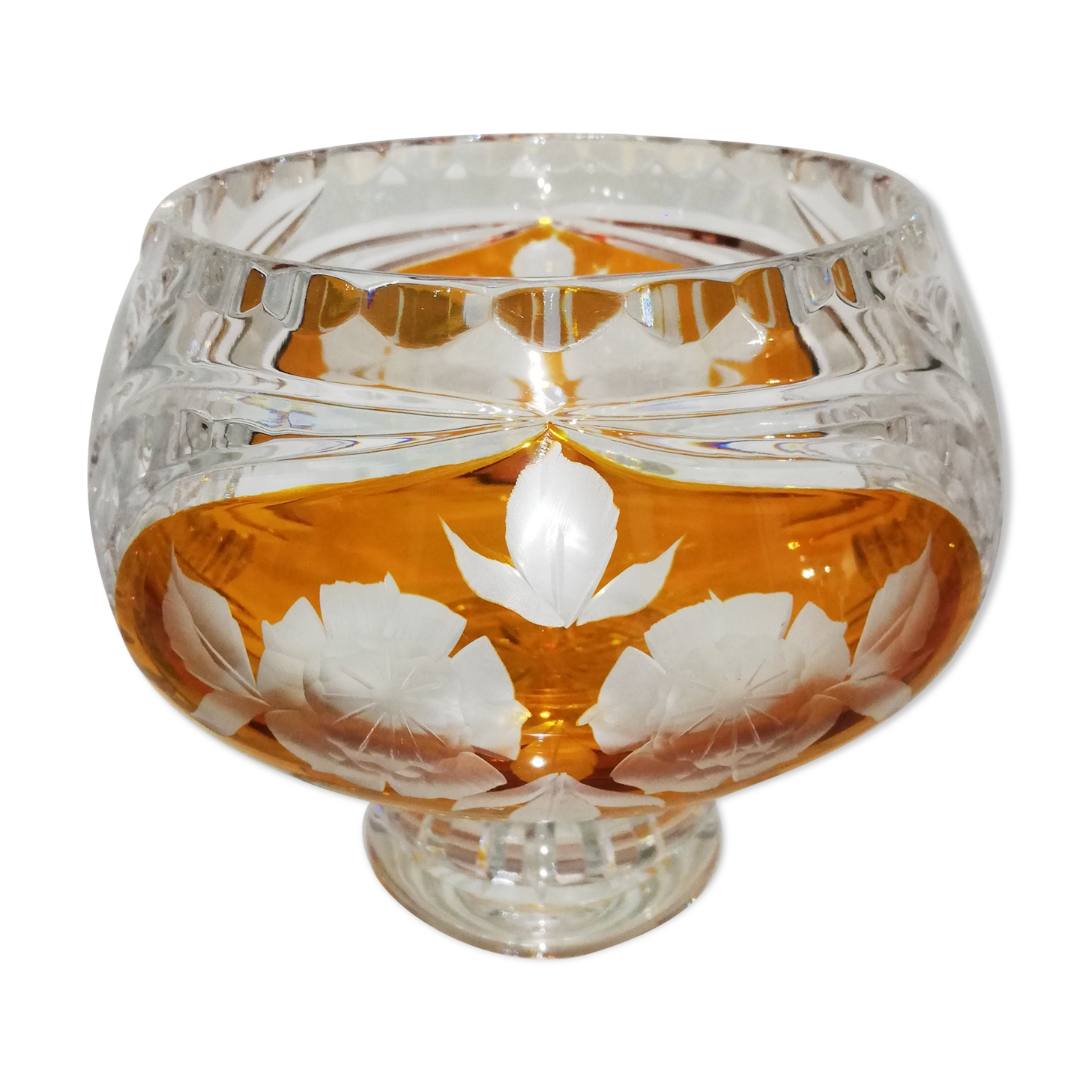 Cut and chiseled Bohemian crystal cup