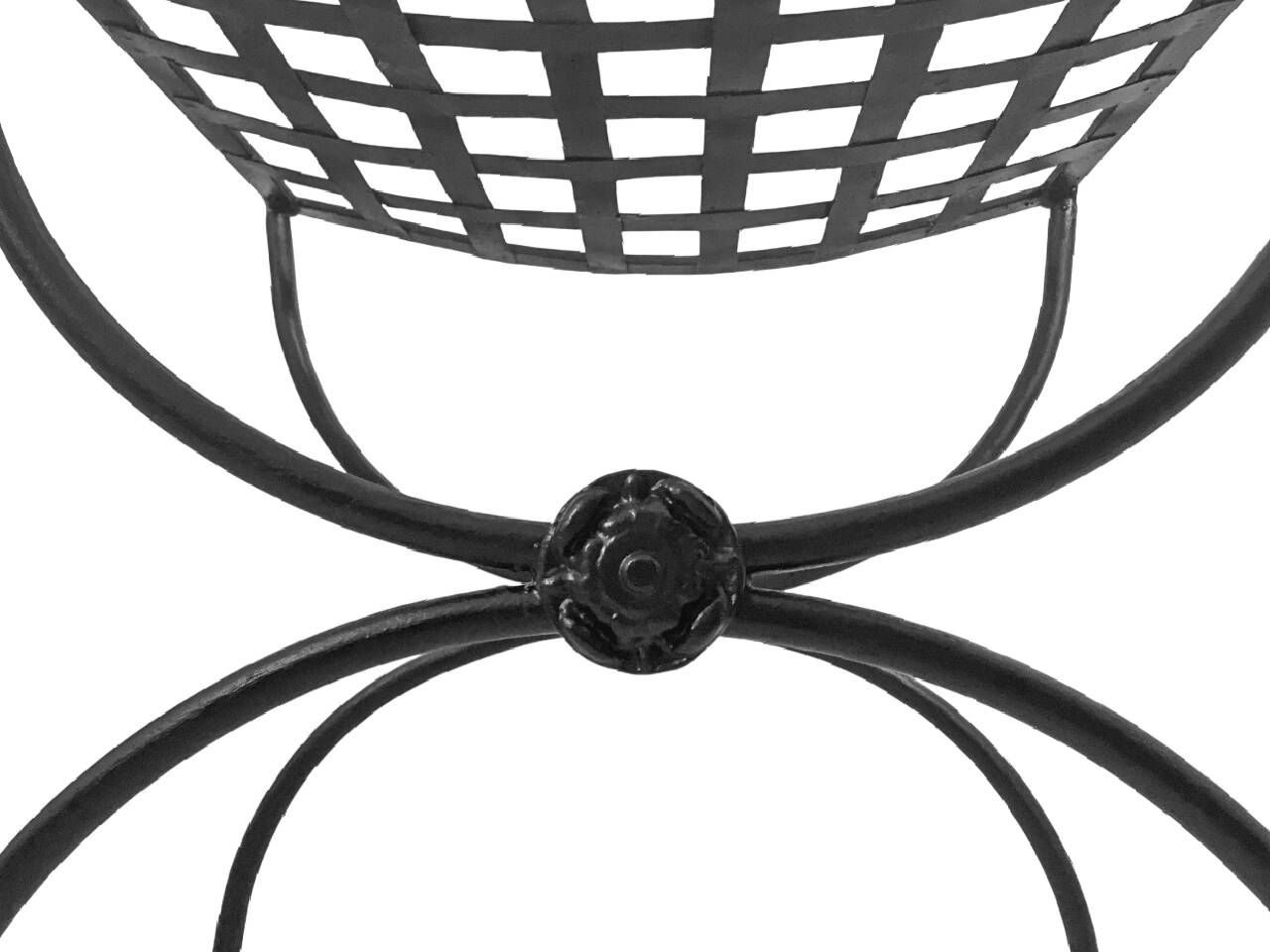 Pair of curule stools - Wrought iron - Vintage 20th century Excellent condition