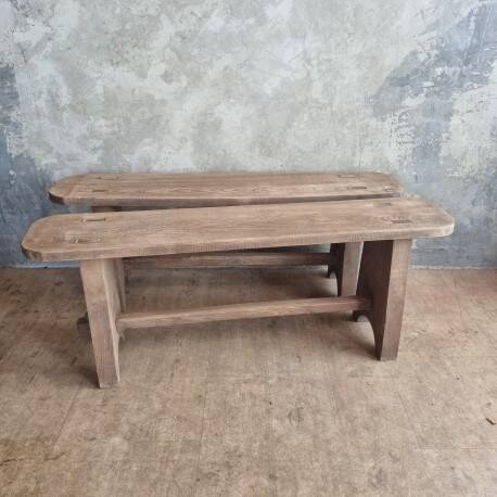 Pair of oak benches
