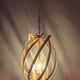 Large Italian Foliage Cage Chandelier - 1960s Art Crafts - Gold Metal