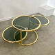 Three-level swivel coffee table in morex design brass Milo Baughman italy