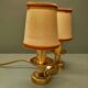 Table lamp with two fires on terrace - years 1950/60 - bronze