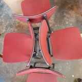 Set of 4 black and red compass foot chairs